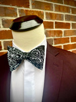 Black Paisley - Knotted Handcrafted Bowties