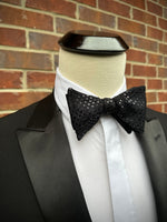 Black Sequin - Knotted Handcrafted Bowties