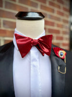 Candy Red Shimmer - Knotted Handcrafted Bowties