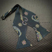 Oversized Black Mardi Gras Paisley - Knotted Handcrafted Bowties