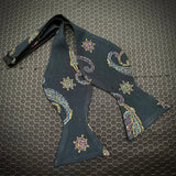 Oversized Black Mardi Gras Paisley - Knotted Handcrafted Bowties