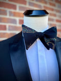 Oversized Black Mardi Gras Paisley - Knotted Handcrafted Bowties