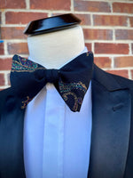 Oversized Black Mardi Gras Paisley - Knotted Handcrafted Bowties