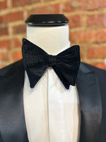 Oversized Black Snakeskin - Knotted Handcrafted Bowties