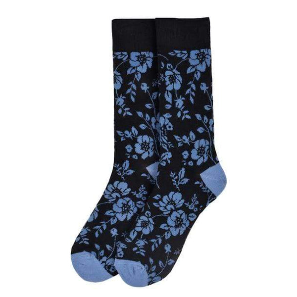 Navy Floral Socks - Knotted Handcrafted Bowties