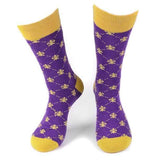 Purple Fleur De Lis Socks - Knotted Handcrafted Bowties